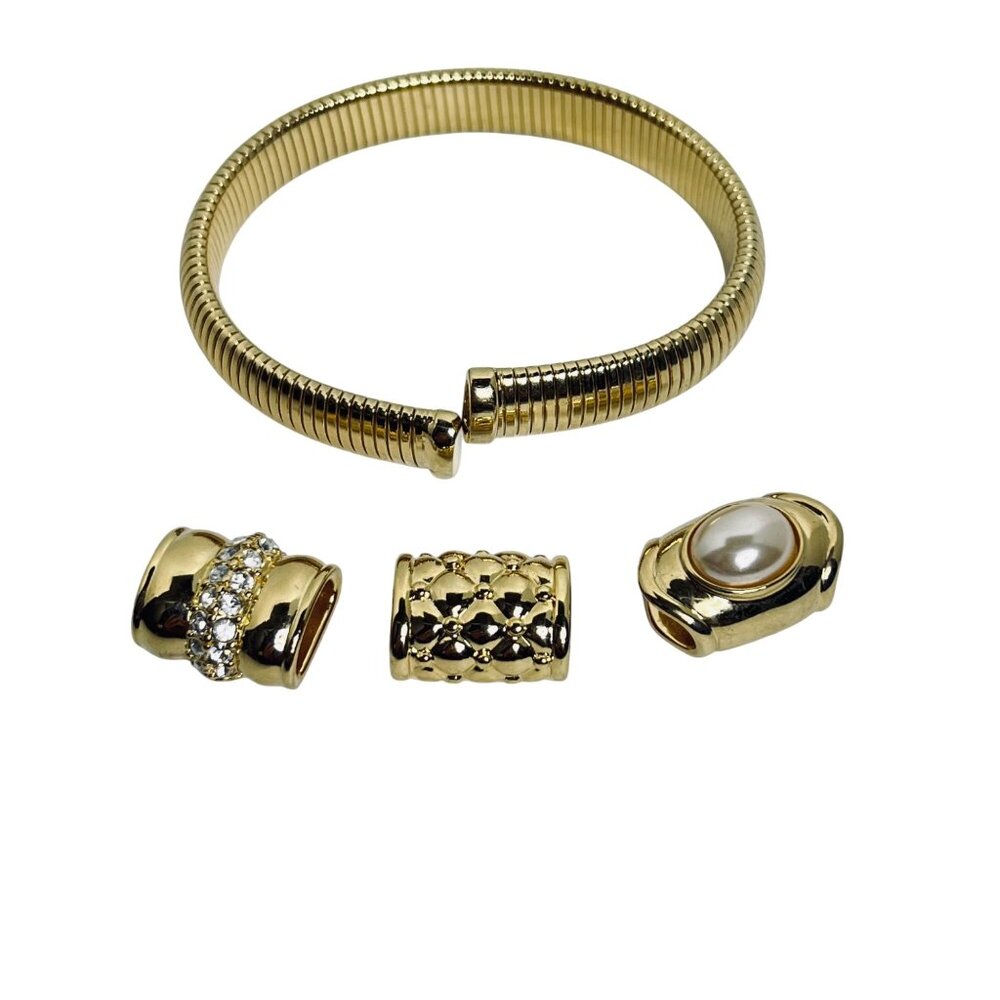 Joan Rivers Gold Tone Omega Snake Chain Bracelet With Magnetic Charms (5950) - Picture 4 of 6
